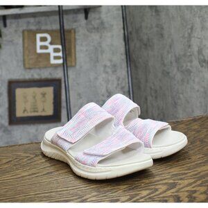 Easy Spirit Double Band Lightweight Slip-on Sandals Pastel Rainbow Purple 8M